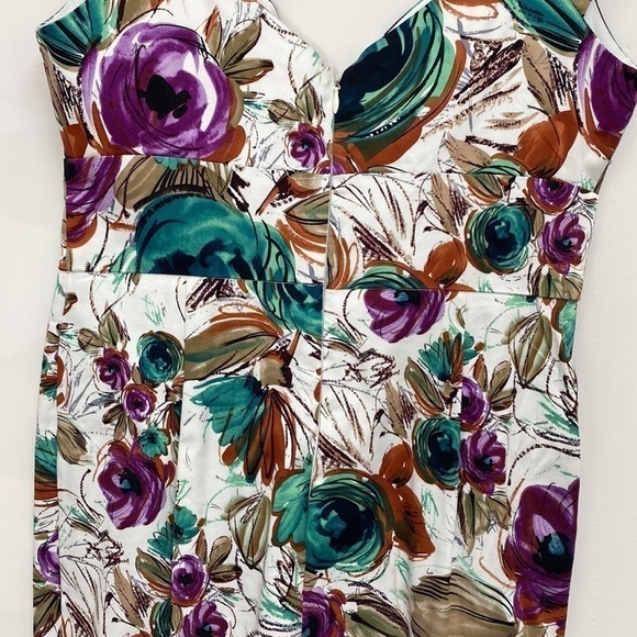 Beautiful Maggie L Petite Cotton Blend Floral V-Neck Dress Size 8P - Picture 10 of 13